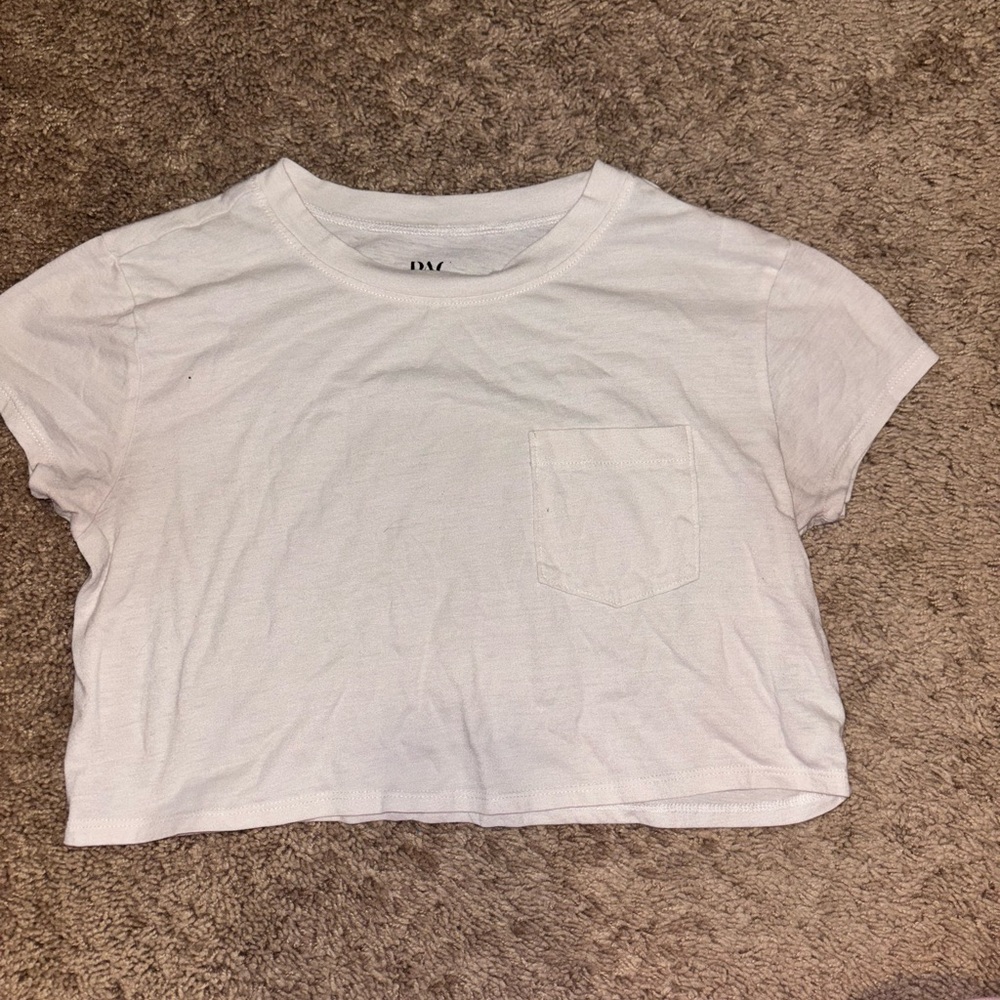 PacSun White Cropped Tee